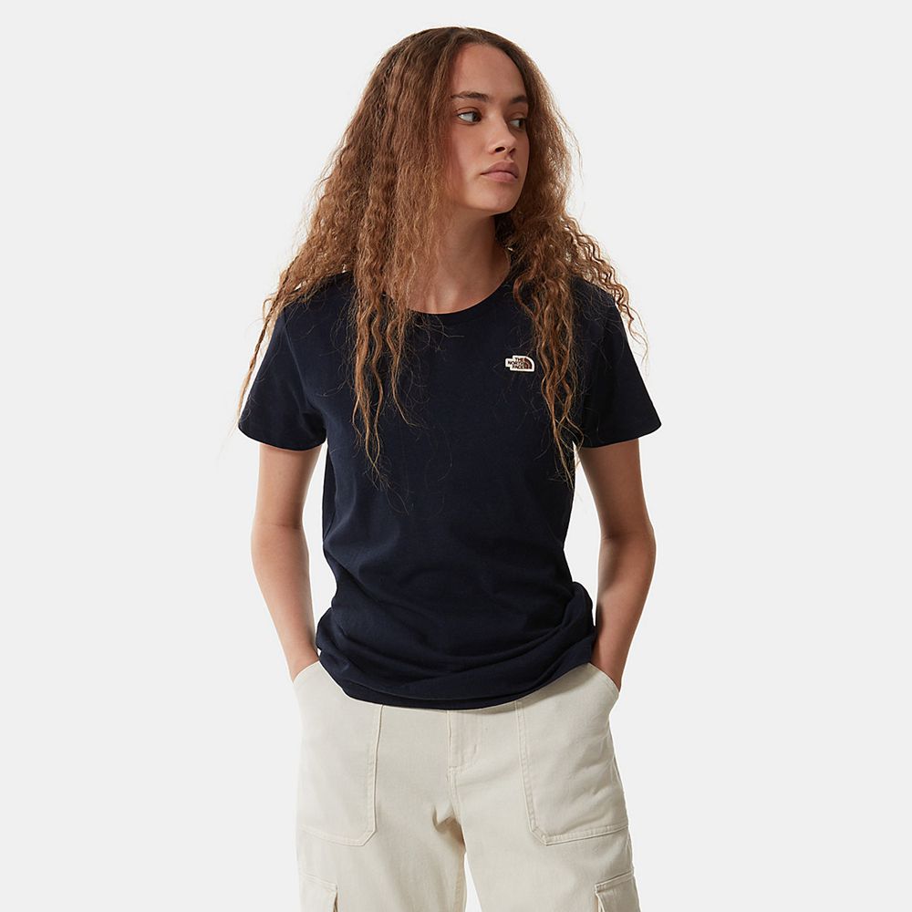 The North Face T-Shirts Womens Australia - The North Face Scrap Graphic Navy (SCM-592476)